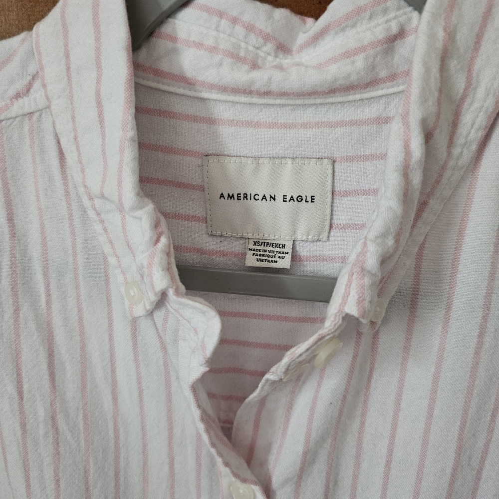 AE Striped Oversized Oxford Button Down Shirt